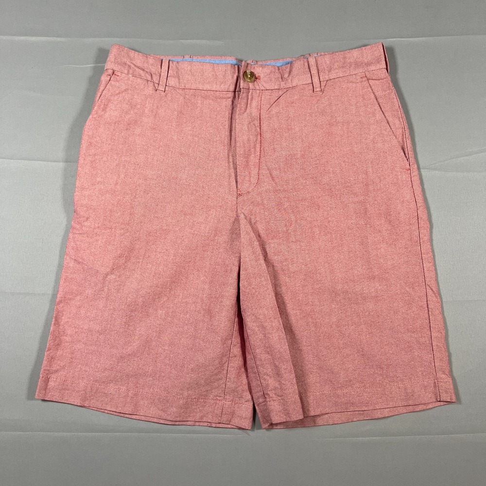 Izod Chino Shorts Mens 33 Coral Pink Cotton Flat Front Mid Rise Golf Performance
